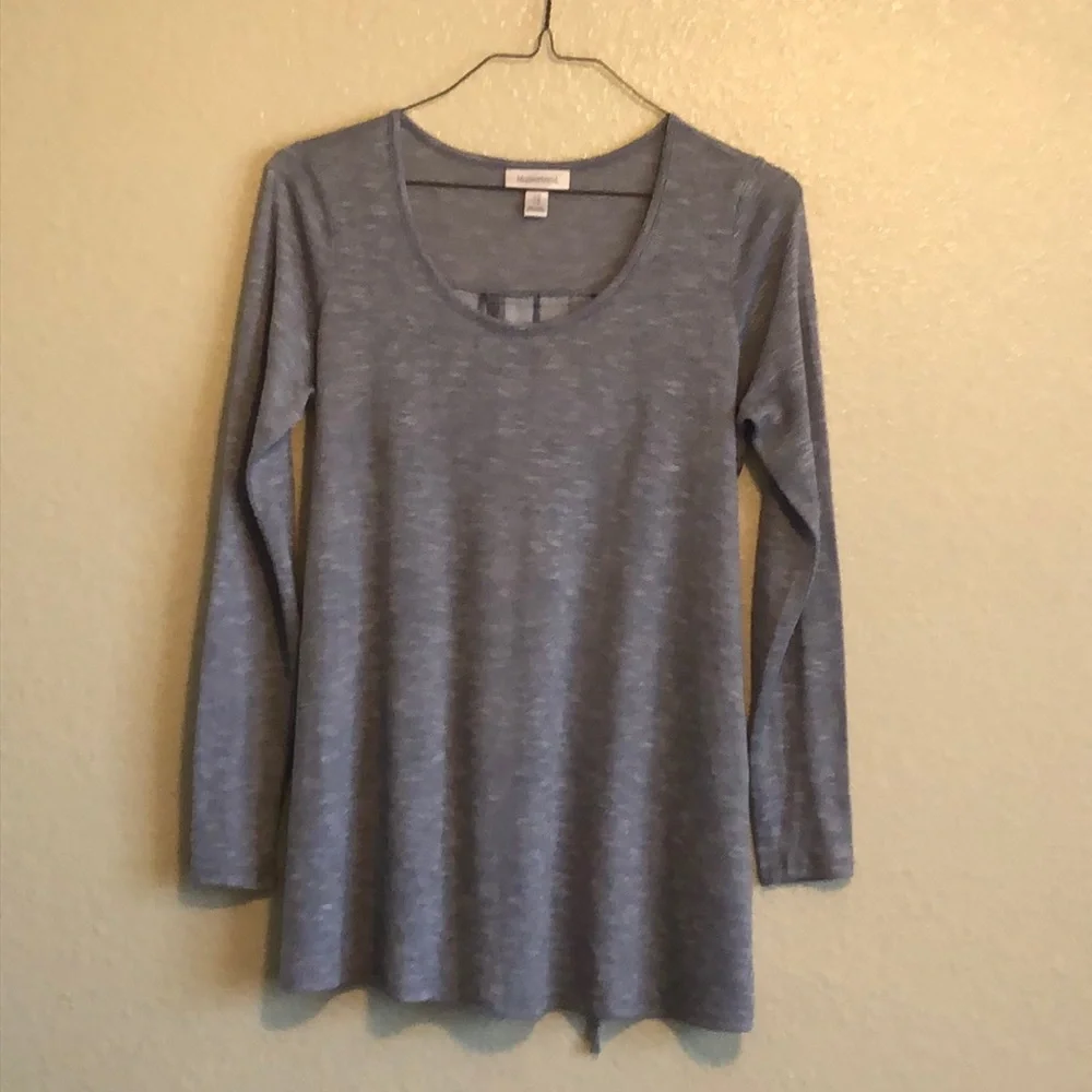 Motherhood Maternity Gray & Plaid Blouse size M - Picture 1 of 7